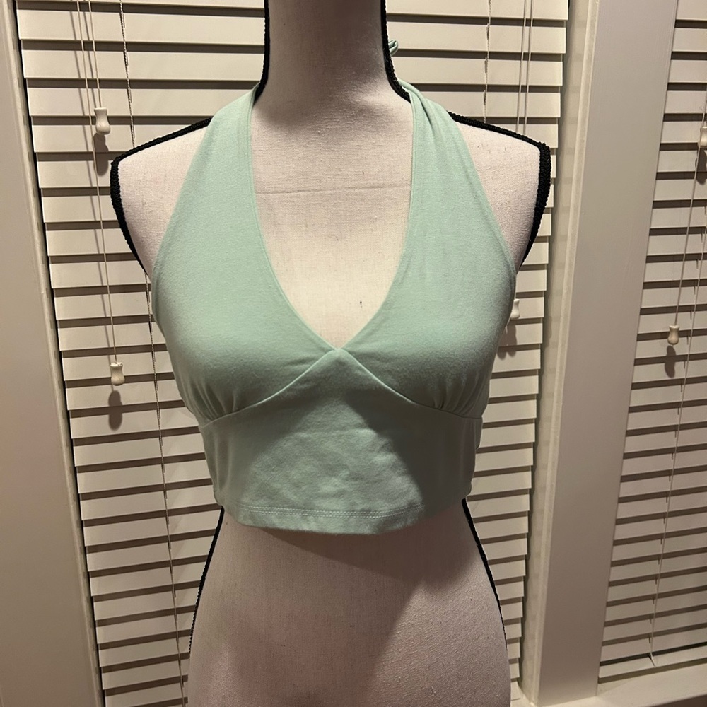 Full Tilt Mint Green Halter Top size large